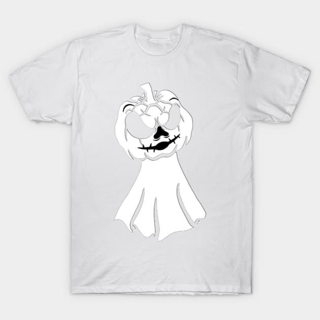 Carved Pumpkin Ghost T-Shirt by Nene_Bee